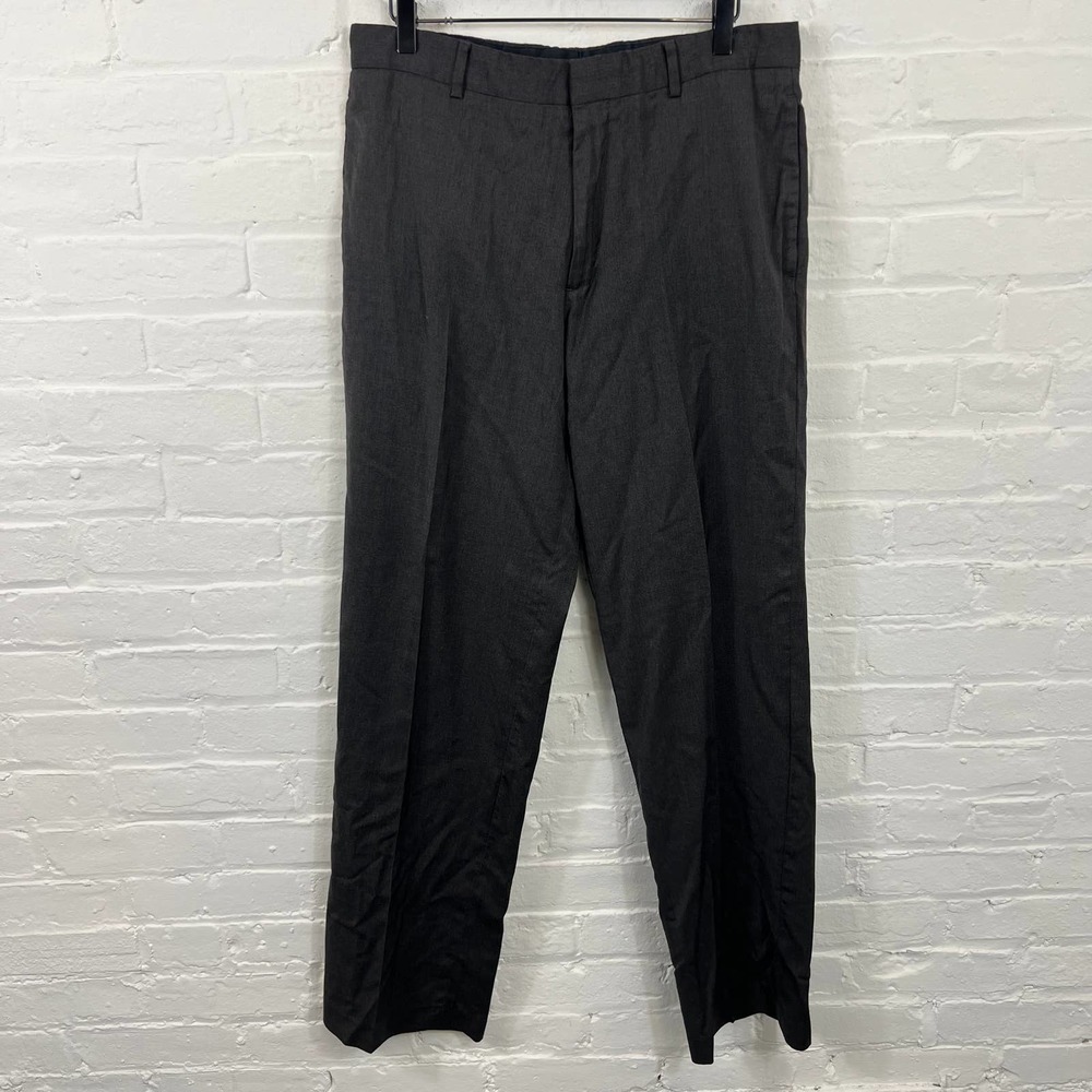 Banana Republic Men's Straight Leg Wool Dress Pants High Rise Black Size W34XL34
